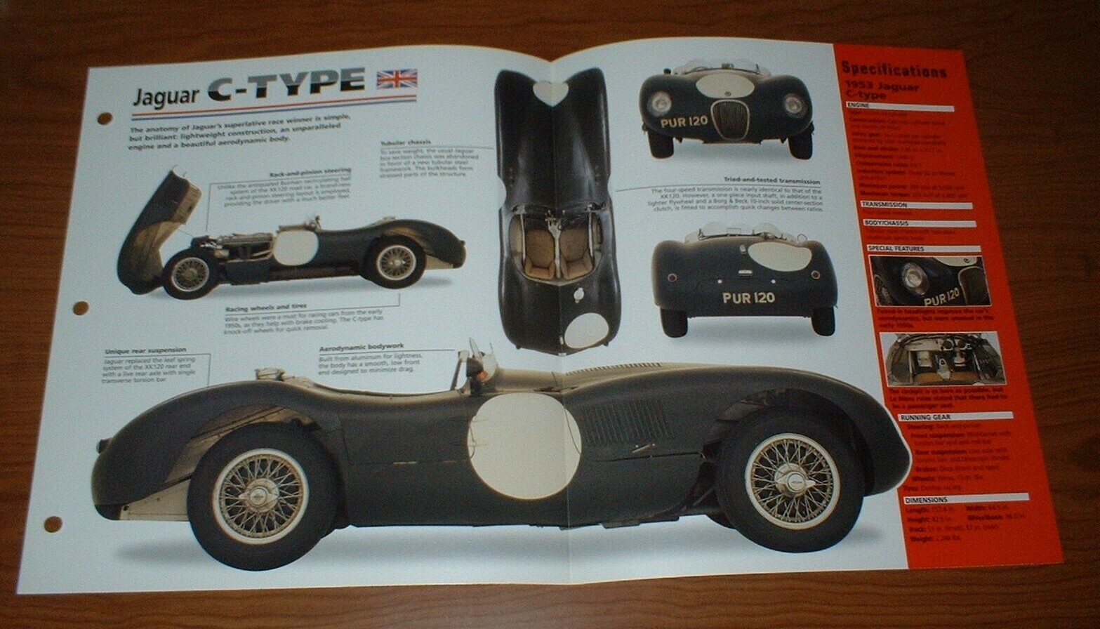 1953 JAGUAR C-TYPE ORIGINAL IMP BROCHURE SPECS INFO 53 52 51 CTYPE RACE LEMANS