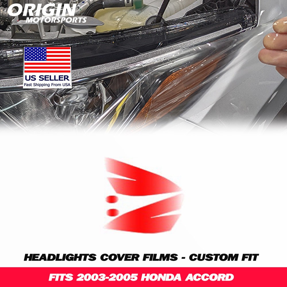 PreCut Headlights Protection Clear Covers Bra Film Kit PPF Fits 2003-2005 ACCORD
