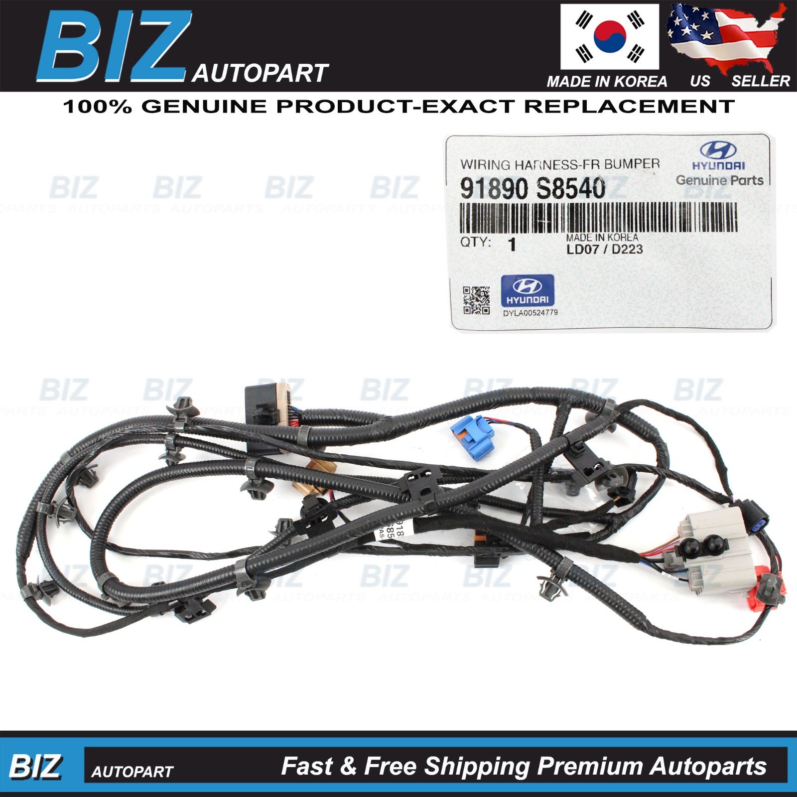 Genuine FR Bumper PAS Wire Harness for 2023-2025 Hyundai Palisade 91890-S8540