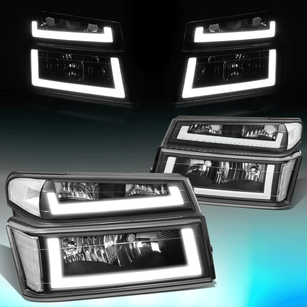 FOR 2004-2012 COLORADO CANYON PAIR LED DRL HEADLIGHT BUMPER LAMPS BLACK/CLEAR FOR 2004-2012 COLORADO CANYON PAIR LED DRL HEADLIGHT BUMPER LAMPS BLACK/CLEAR