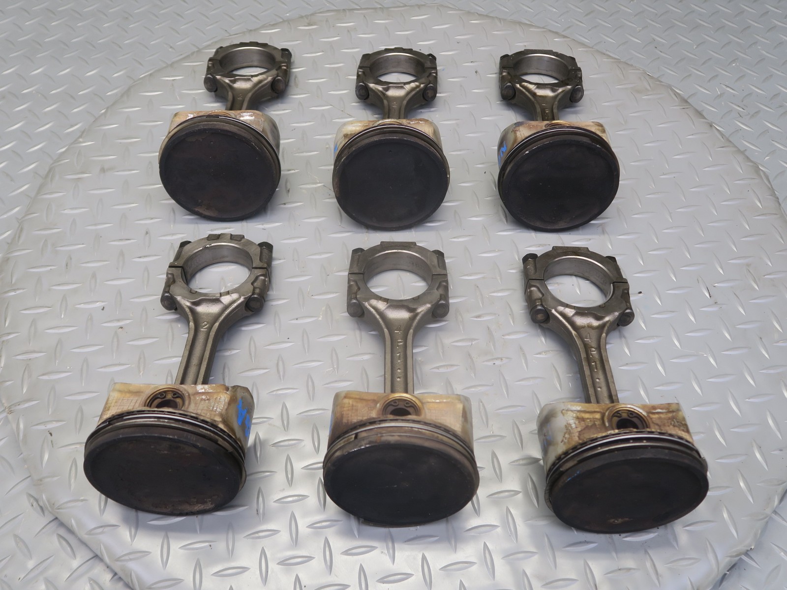 95-97 NISSAN GLORIA HY33 VQ30DET SET OF 6 ENGINE PISTON CONNECTING ROD 60K OEM