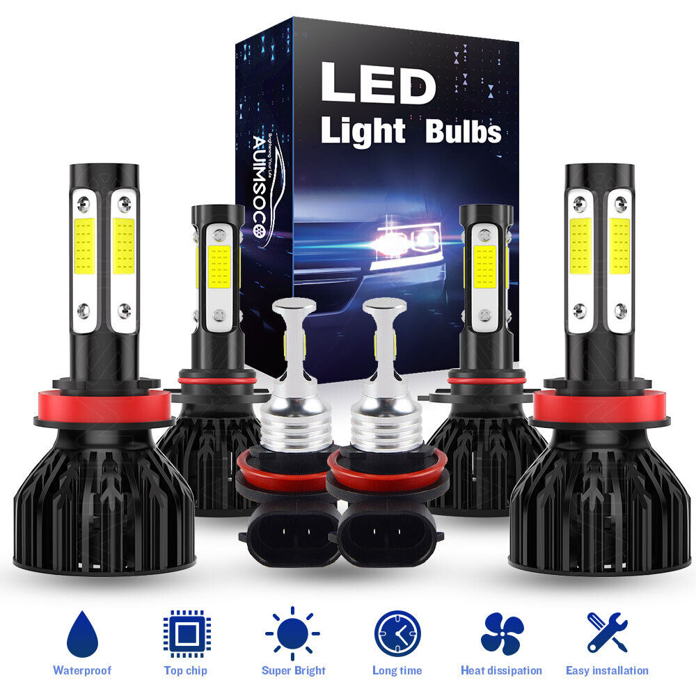 Combo 4-Sides LED Headlight Hi/Lo & Fog Light 6000K For Toyota Camry 2007-2014