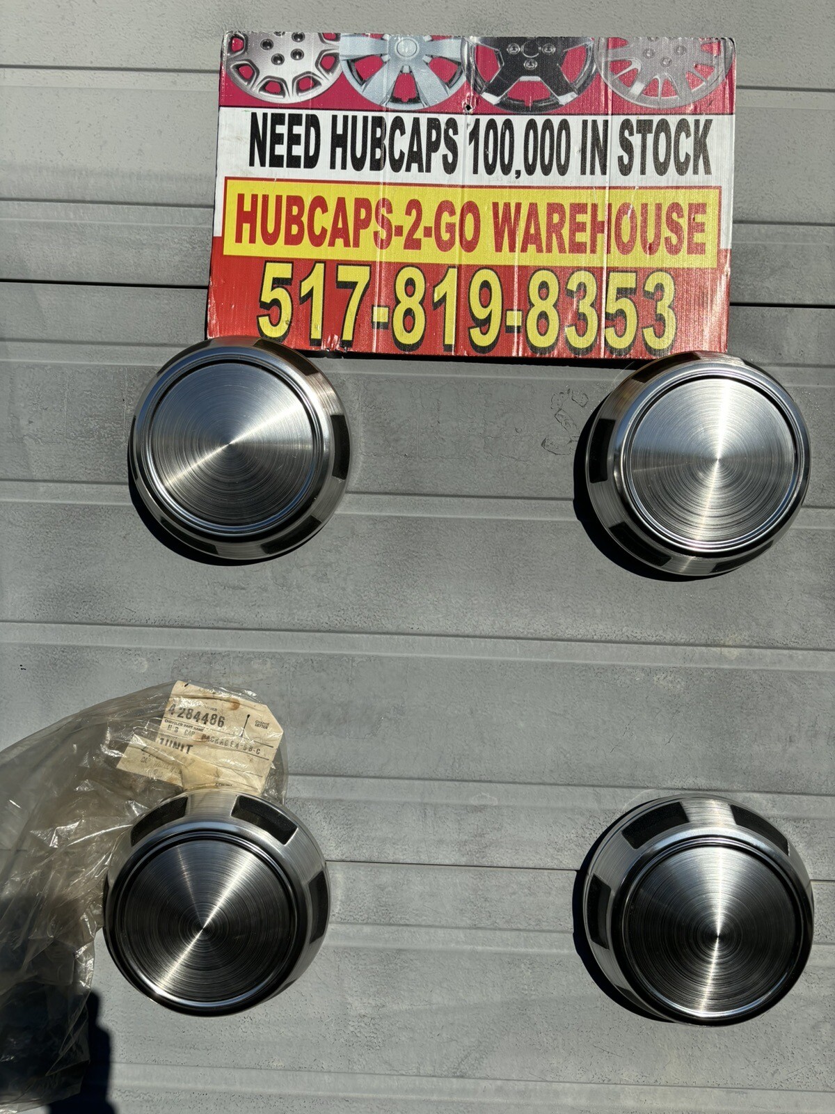 1986-89 Dodge Dakota 4x4 Poverty Hubcaps Nos15” 14”Set 4 Rare Mopar Argent Slots