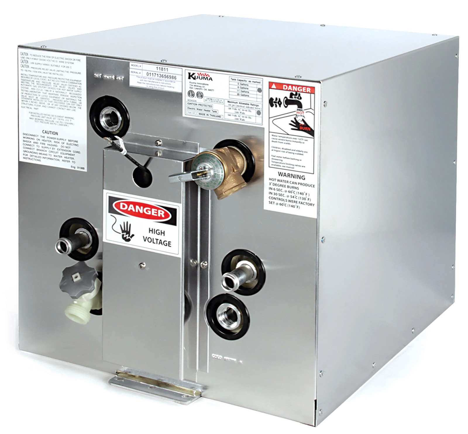 Kuuma 11811 Marine Water Heater 6 Gallon Front Heat Exchanger 120V Front/Back Mo Kuuma 11811 Marine Water Heater 6 Gallon Front Heat Exchanger 120V Front/Back Mo