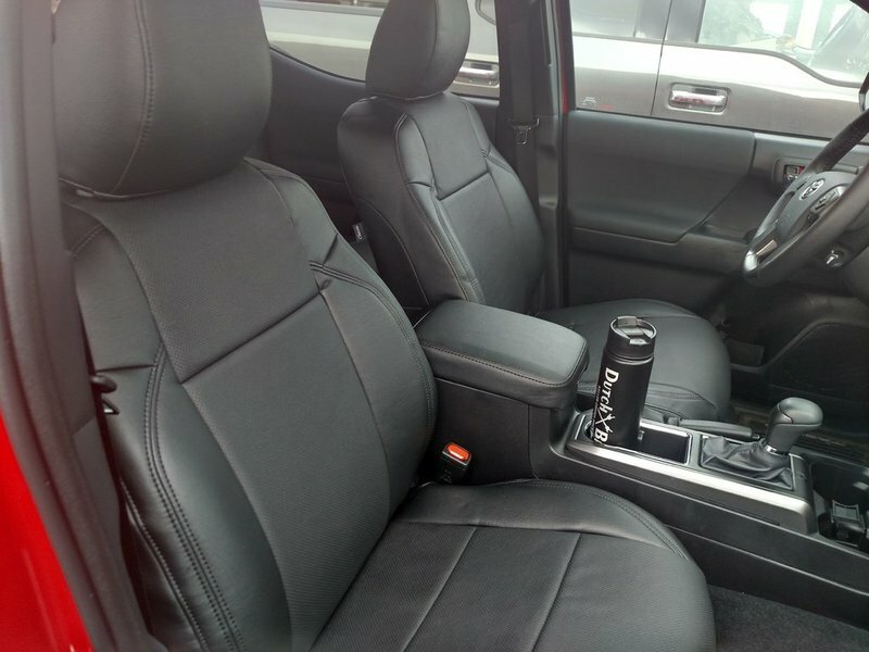 Clazzio Leather Black Custom Seat Covers for 2020-2023 Toyota Tacoma Double Cab