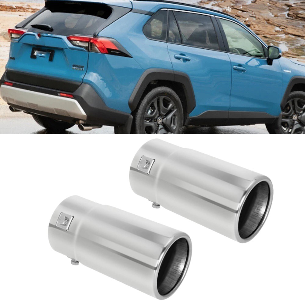 For Toyota 2000GT Rav4 2PCS Exhaust Pipe Tail Muffler Tip Throat Tailpipe