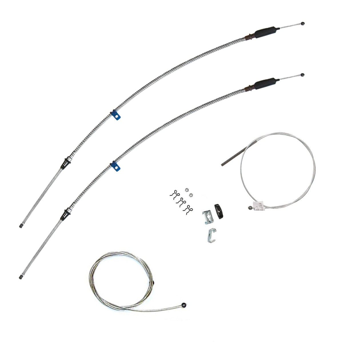 1958-64 Chevrolet Impala Complete Parking Brake Emergency Cable Kit OE Steel