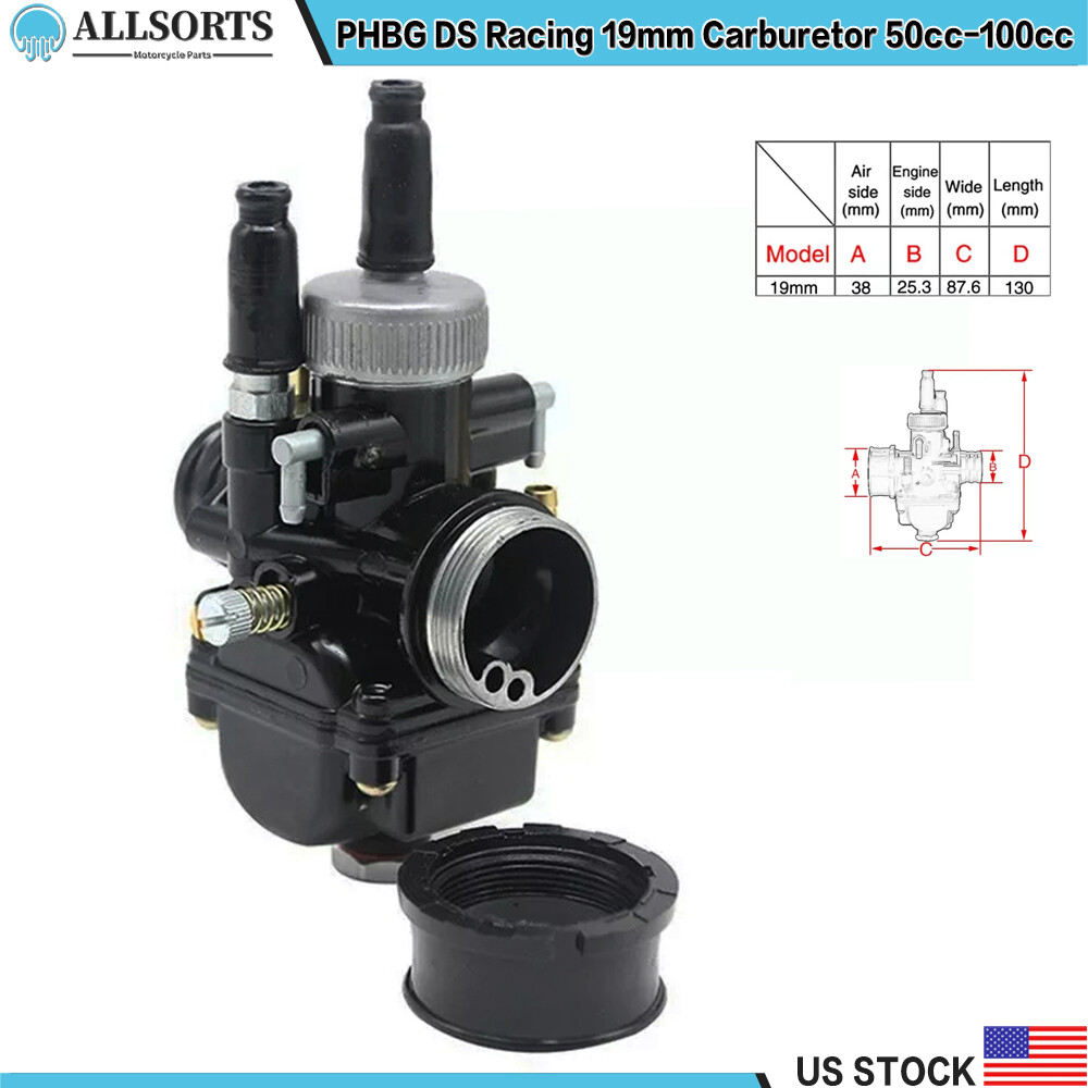 PHBG DS 19mm Racing Carburetor For 50cc-100cc 2 Stroke Scooter Motorcycle Carb