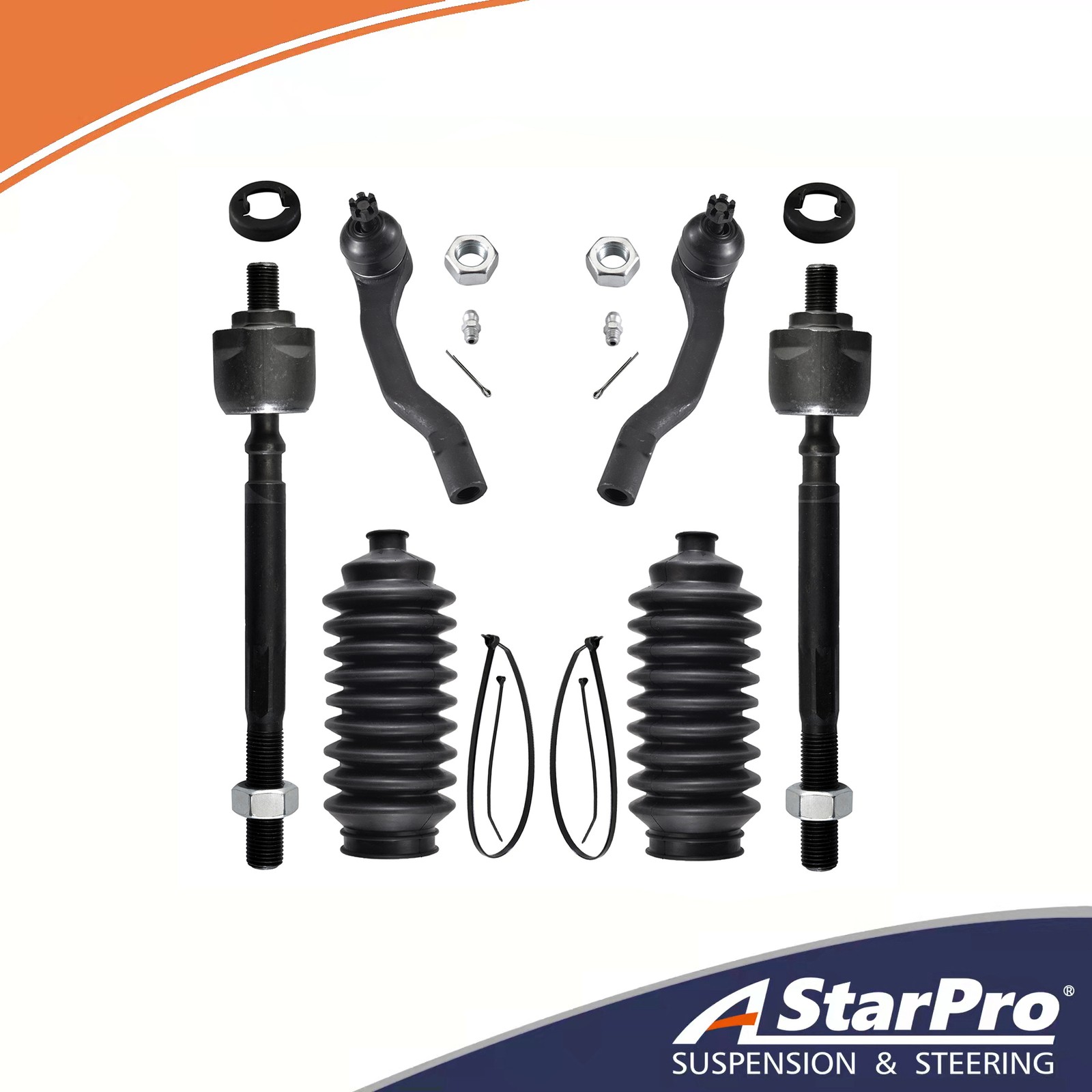 All 4 Inner & Outer Tie Rod Ends + Boots for 1997 1998 1999 2000 2001 Honda CRV All 4 Inner & Outer Tie Rod Ends + Boots for 1997 1998 1999 2000 2001 Honda CRV