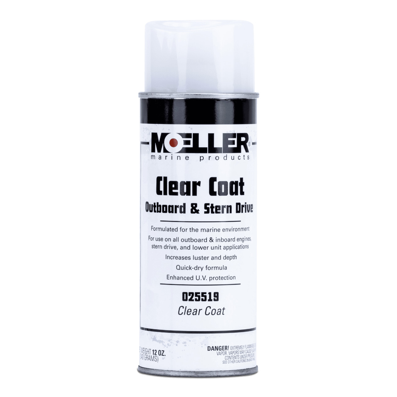 Moeller Marine 025519 Motor Spray Clear Coat Lacquer Clear 12oz
