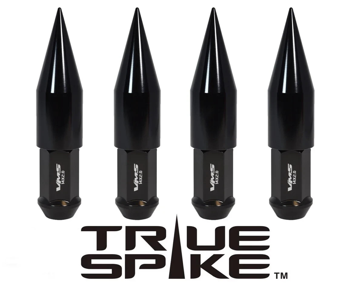 20 True Spike Lug Nuts Black M14x1.5 Kit