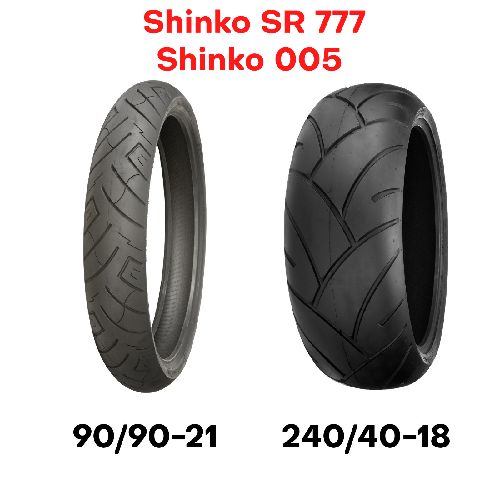 New Shinko 005 Advance Motorcycle Tire Set Front Rear 90 21\