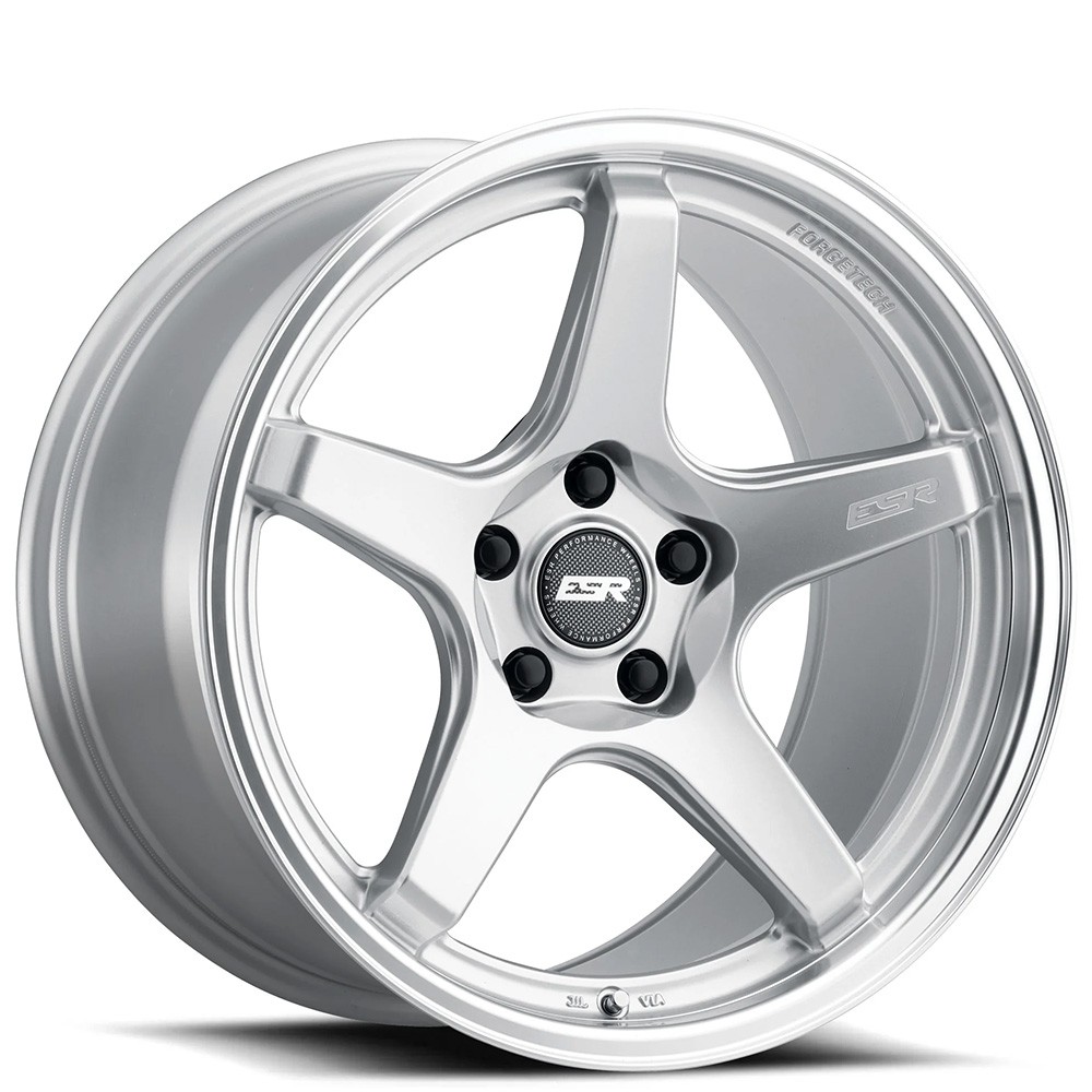 19x8.5/19x9.5 ESR Wheels AP5C Hyper Silver with Machined Lip JDM Rims (4pcs)