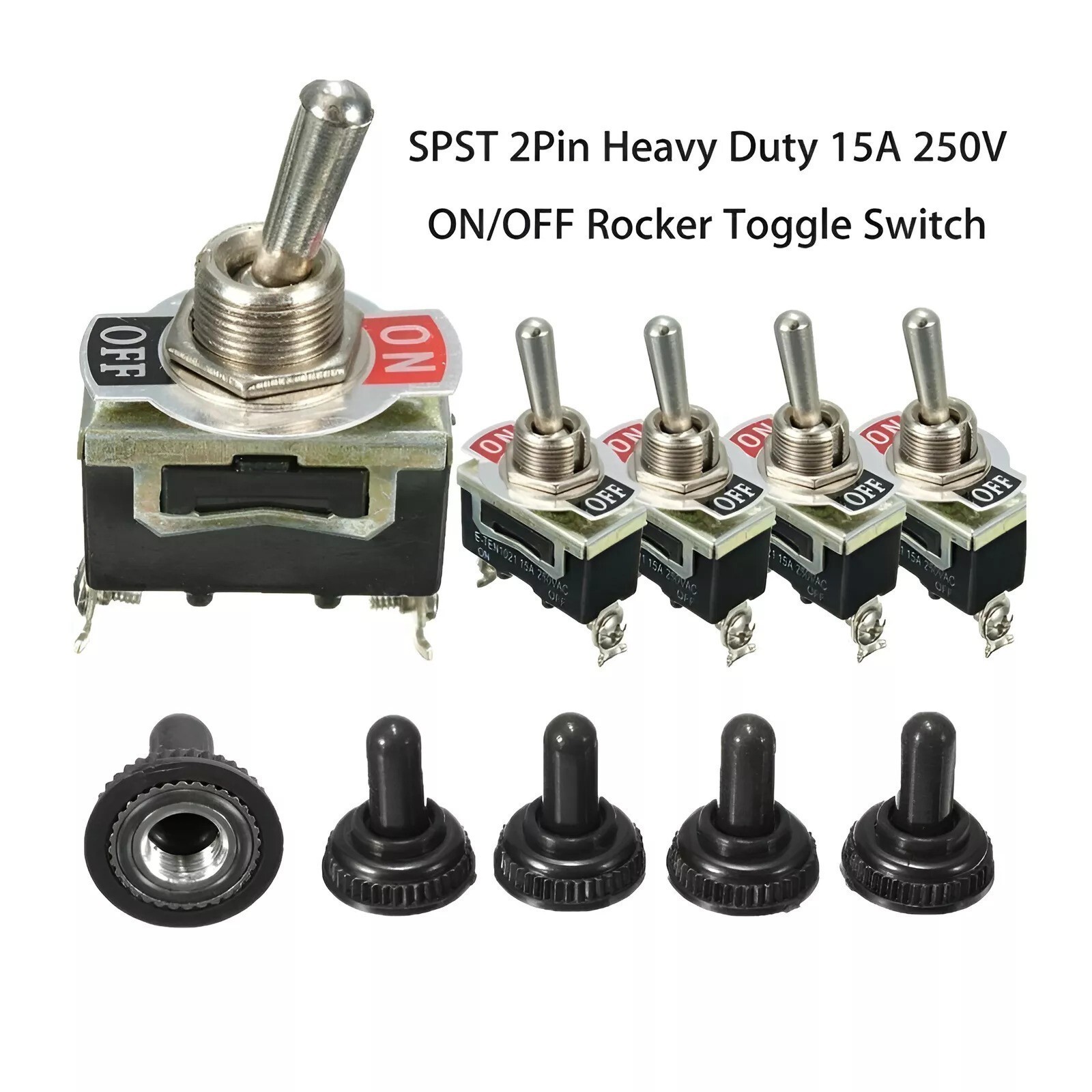 5X 12V SPST Toggle Flick Switch WATERPROOF ON/OFF For Marine Car Dash Light