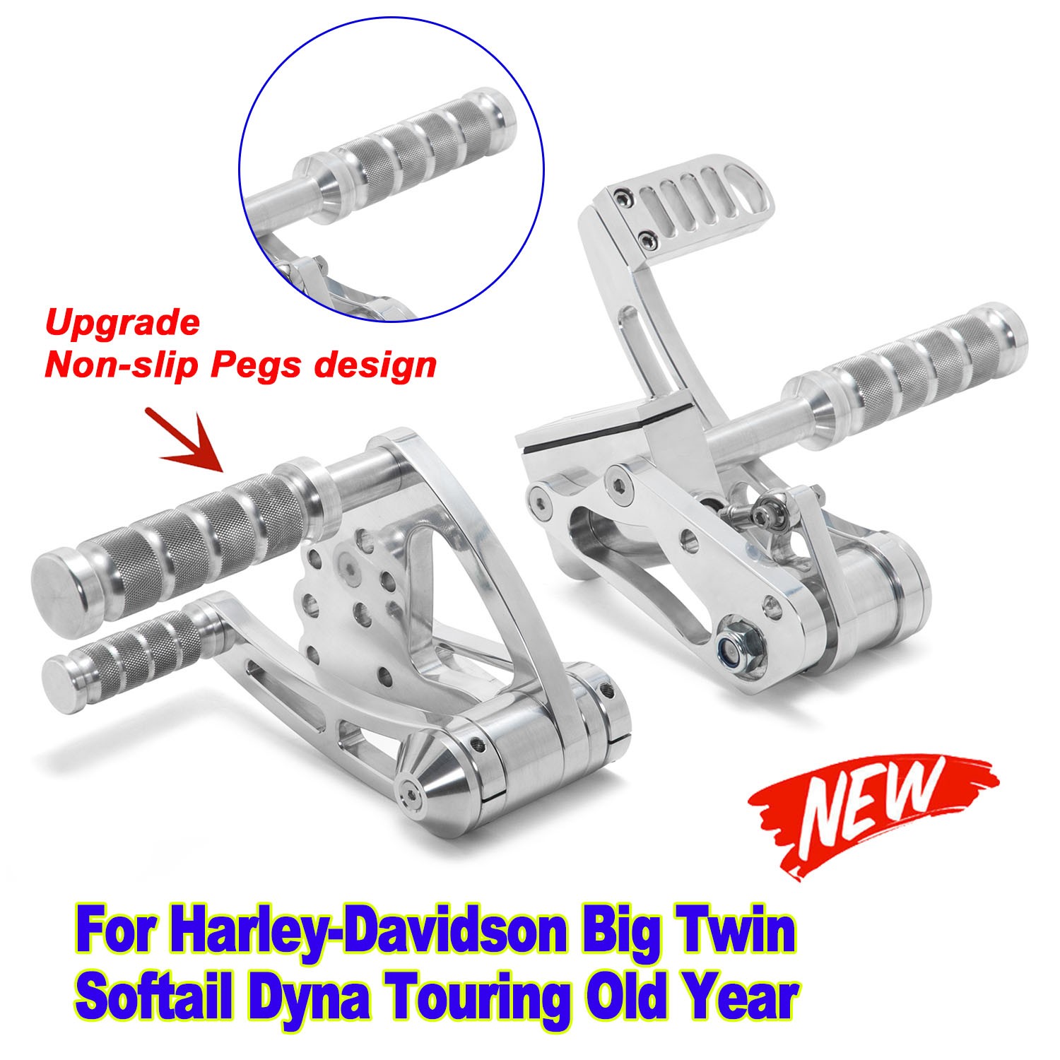 Upgrade Polished Forward Controls For Harley Shovelhead Big Twin Duo Glide FLH