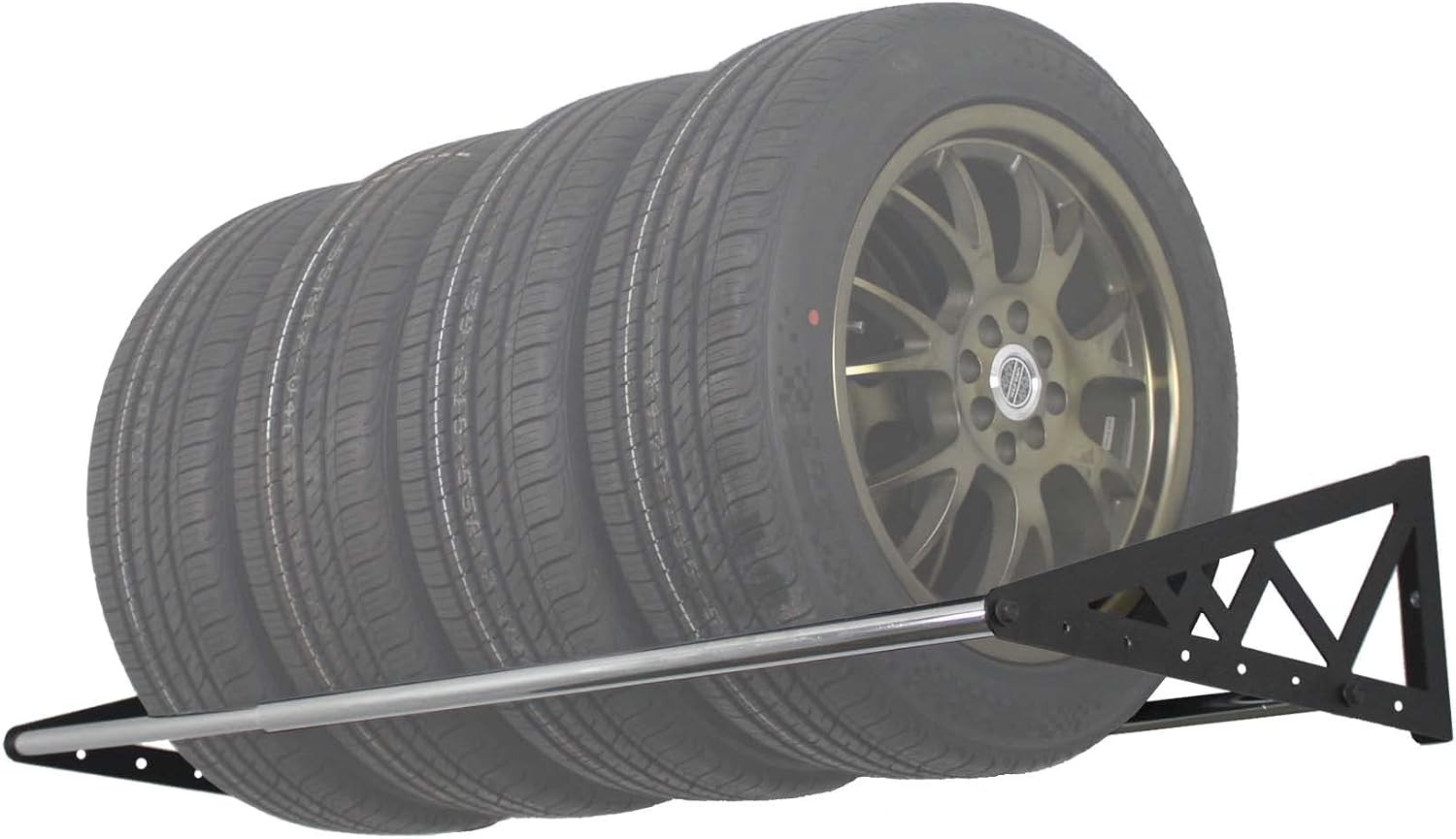 Adjustable Steel Wall Mount Tire Rack Black 400lb Compatible with Garage/Tires