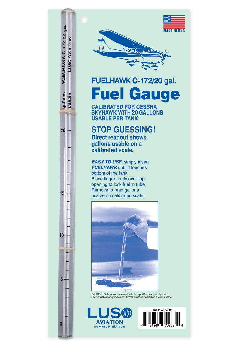 J-Air FUELHAWK C-172 20 gallon, Fuel Gauge Dip Stick Tube, Cessna Luso Aviation