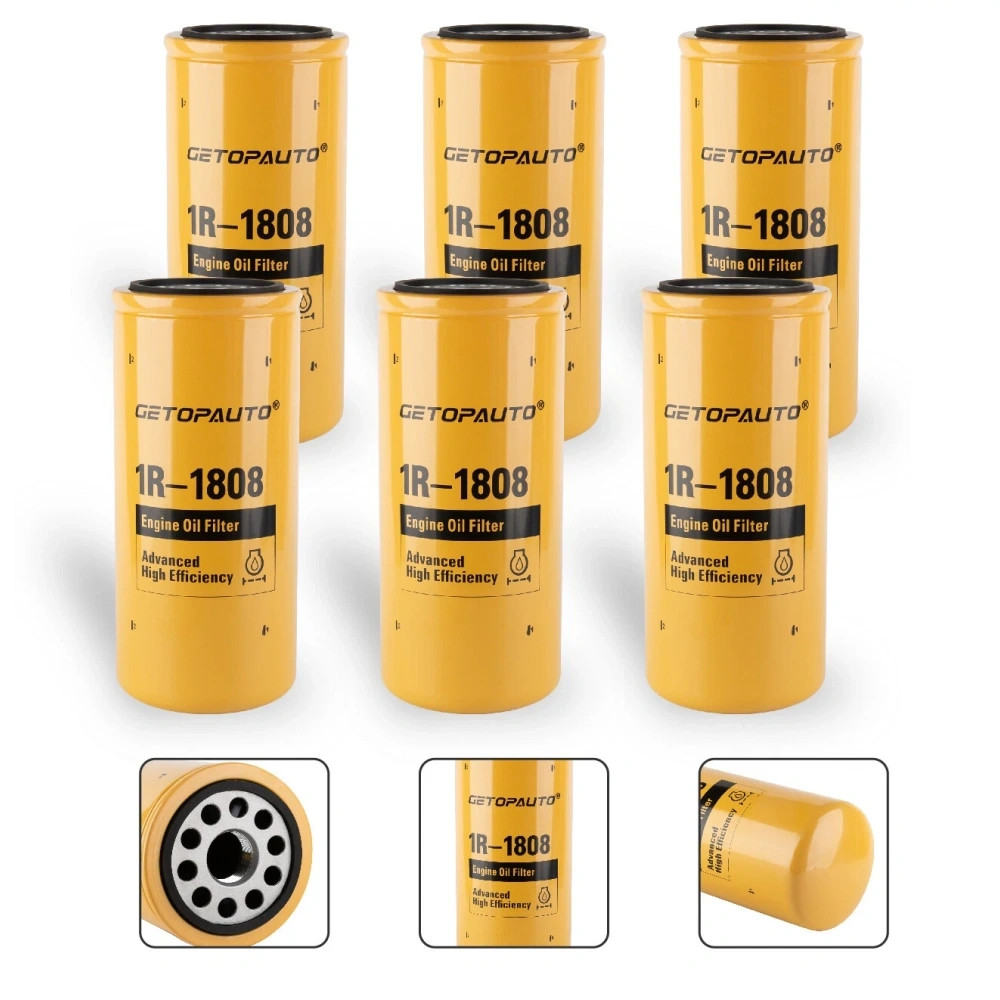 New 6 Pack 1r-1808 Filter For Cat / Caterpillar 3406 C15 Advanced Efficiency