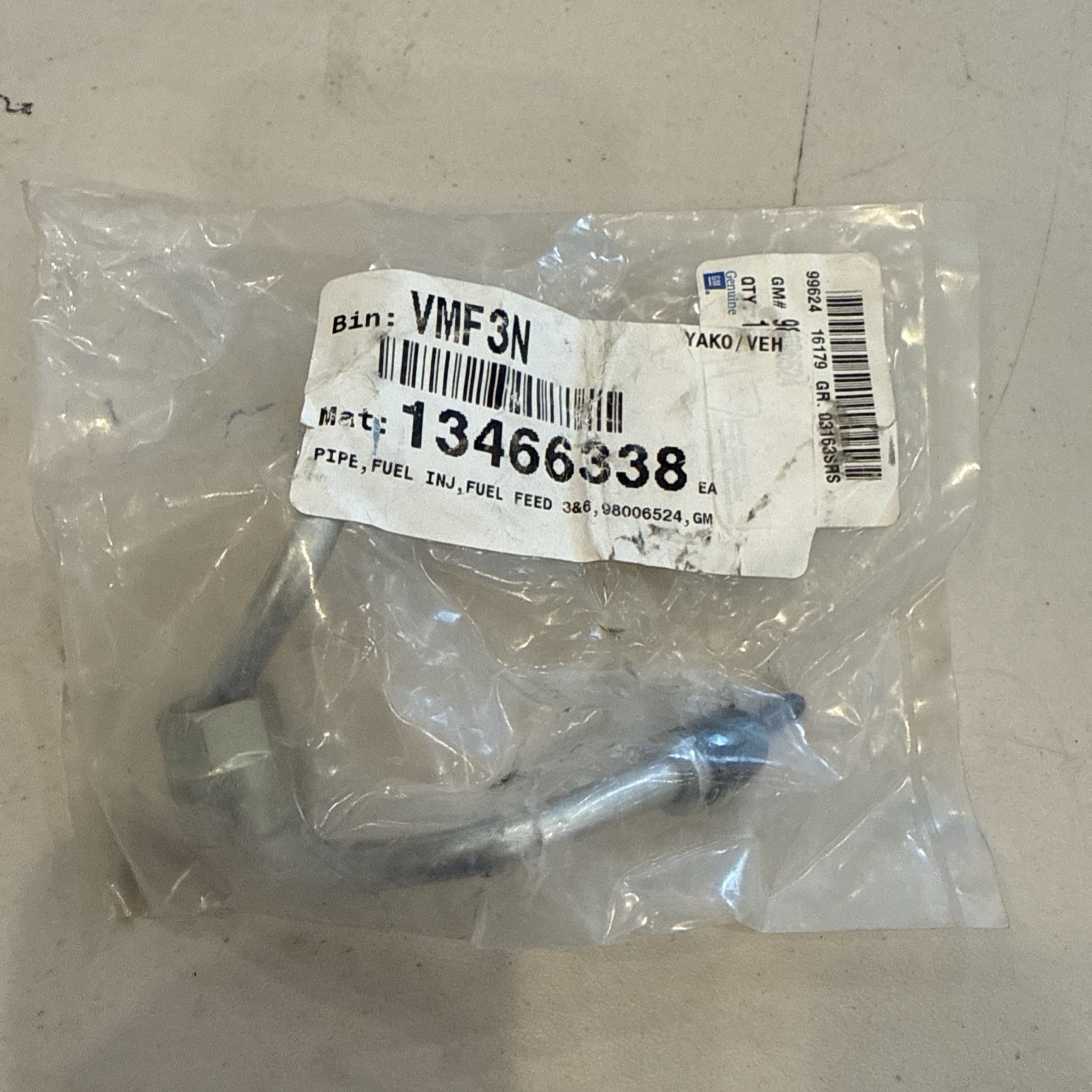 Genuine General Motors OE Pipe Asm-F/Injr Fuel Feed 98006524 Genuine General Motors OE Pipe Asm-F/Injr Fuel Feed 98006524