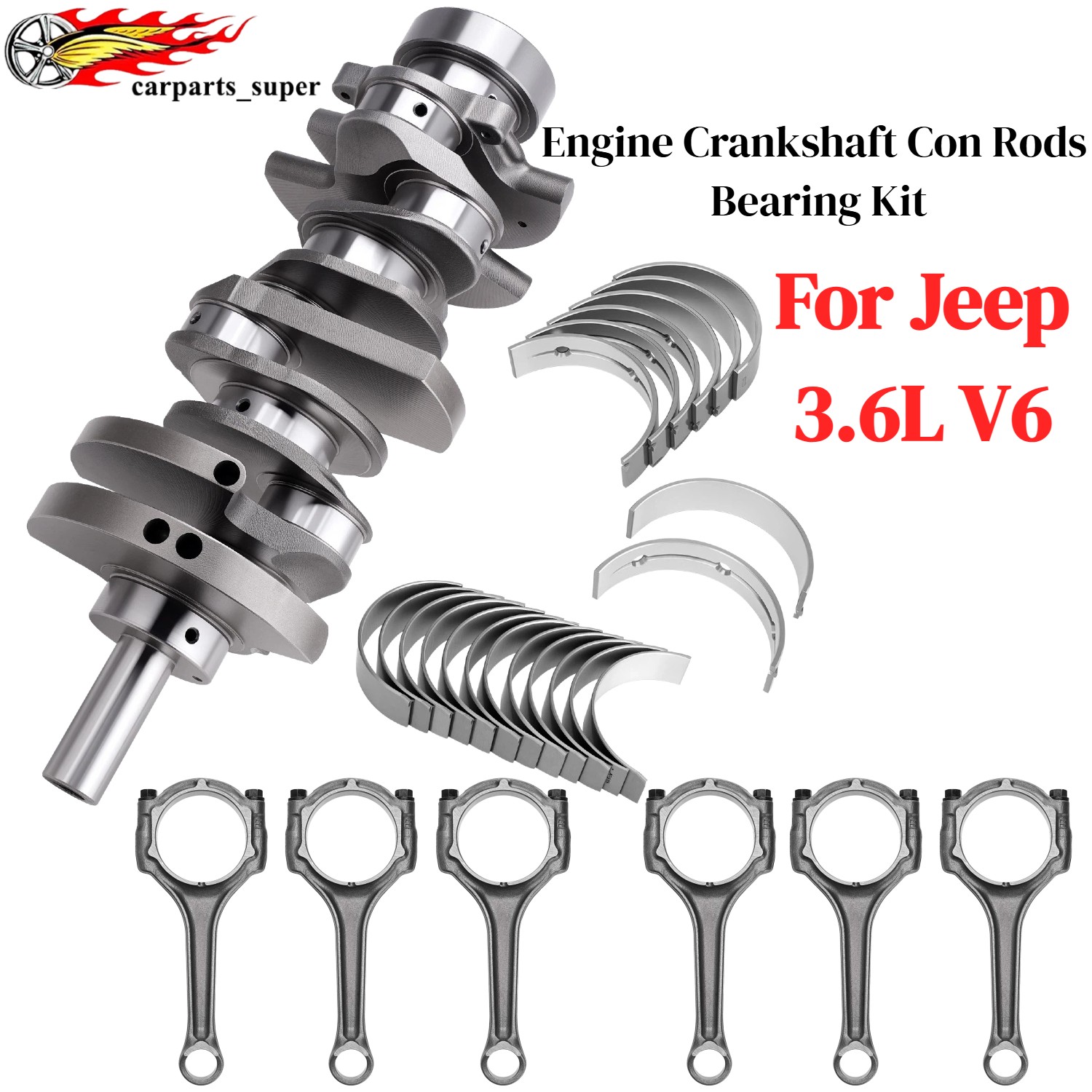 Engine Crankshaft Con Rods Bearing Kit 3.6L V6 For Jeep Chrysler Dodge 2011-2016