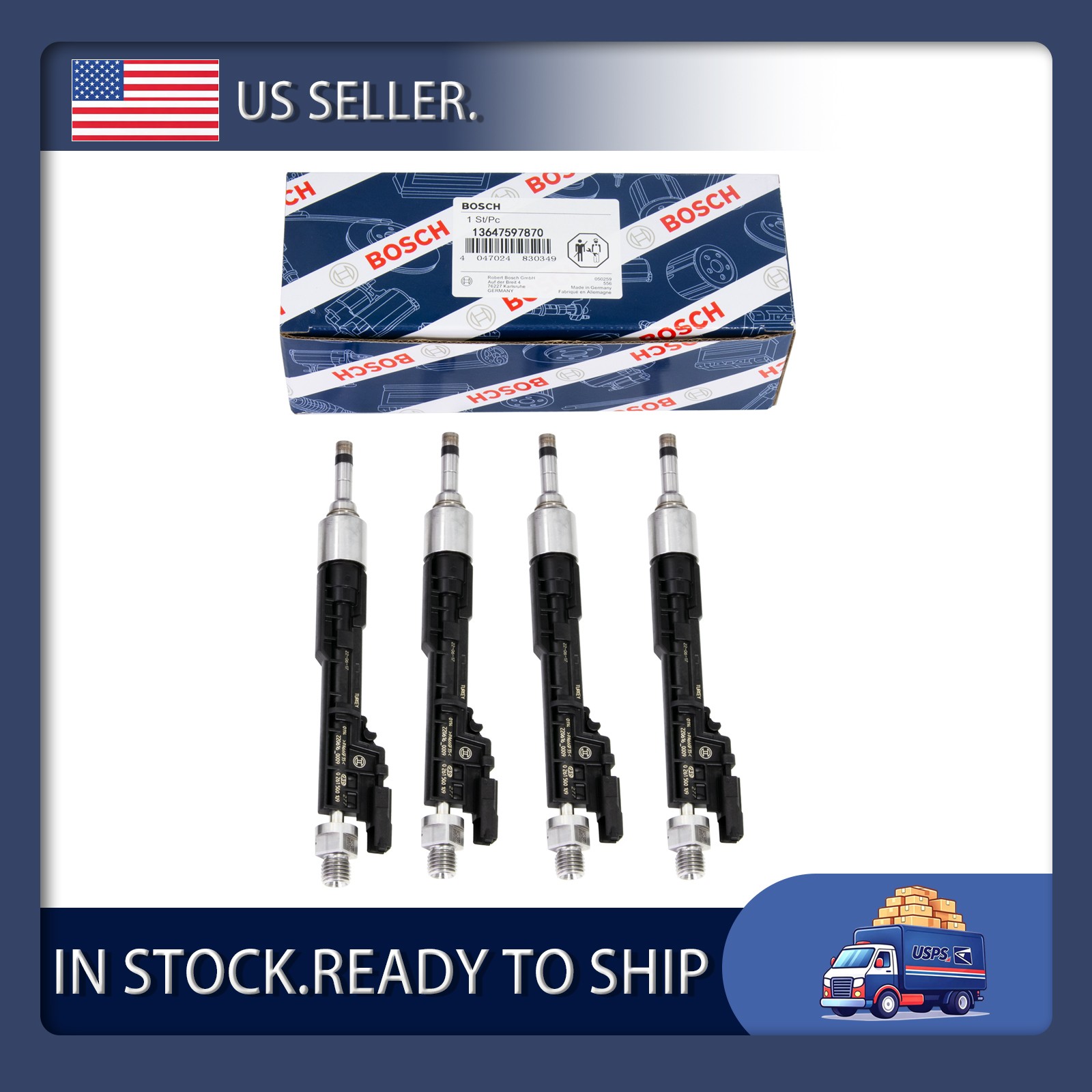 Genuine Bosch 4x EU5 13647597870 Fuel Injectors For BMW 2.0L 328i 0261500109 Genuine Bosch 4x EU5 13647597870 Fuel Injectors For BMW 2.0L 328i 0261500109