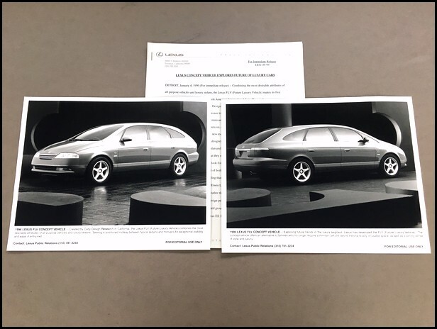 1996 Lexus FLV Concept Vehicle Factory Original Photo and Press Release Brochure