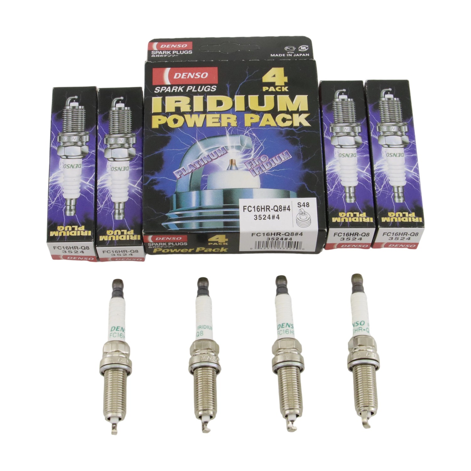 FC16HR-Q8 DENSO 2018-24 CAMRY, 19-24 RAV4 2.5L Spark Plugs Set of 4 IRIDIUM