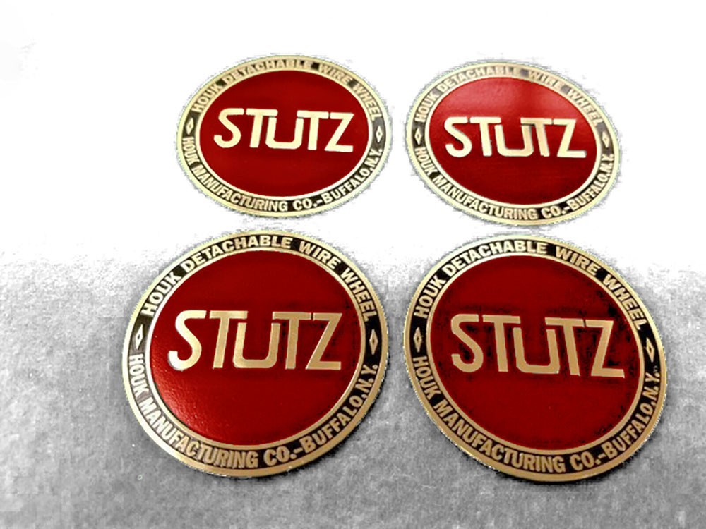 For Vintage Stutz Wheel Badge Set Emblem Brass Golden
