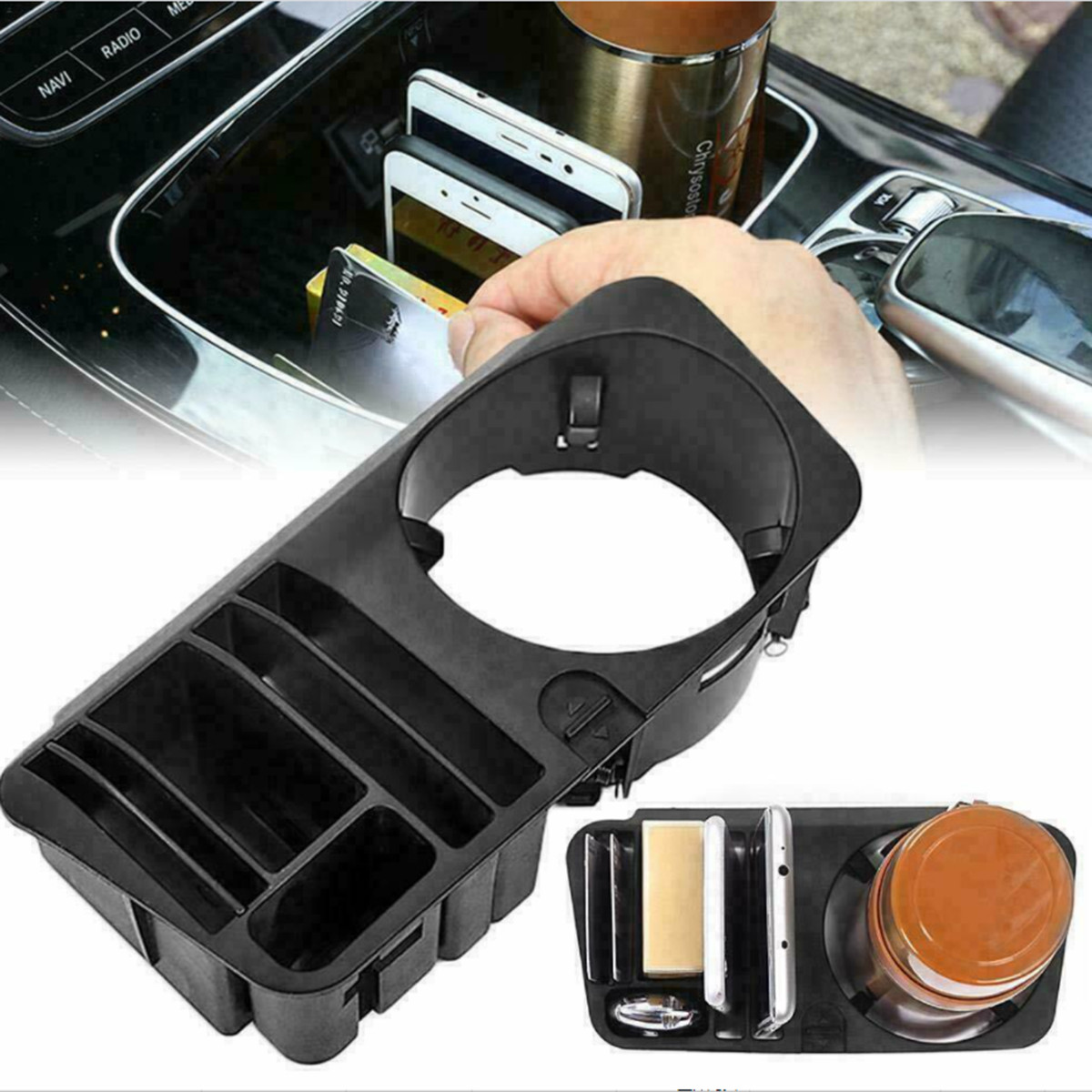 Abs Cup Holder Insert Storage Box For Mercedes Benz C E Glc Class W205 W213 X253