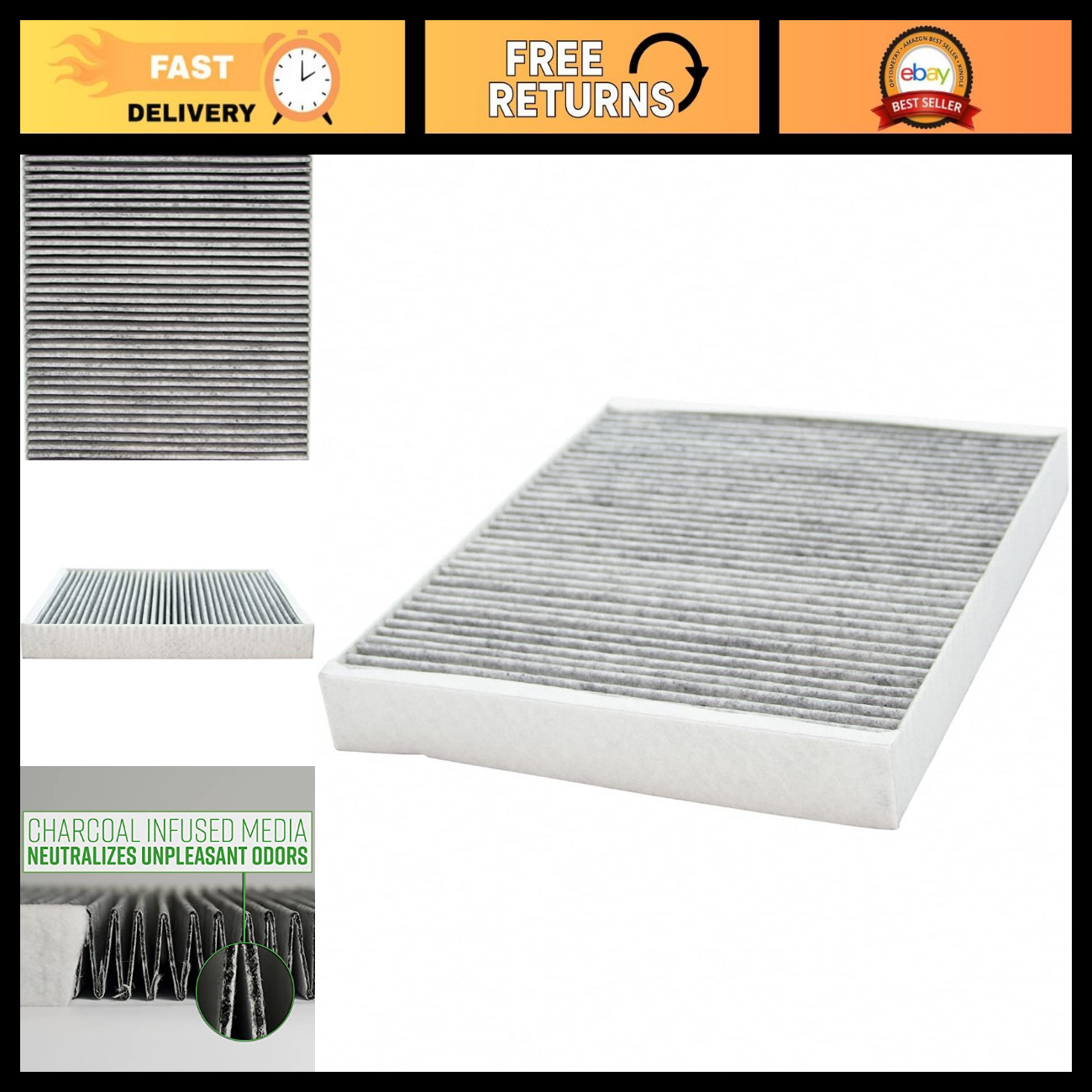 Premium Cabin Air Filter with Activated Carbon | Fits 2018-2026 Chevy Equinox 1. Premium Cabin Air Filter with Activated Carbon | Fits 2018-2026 Chevy Equinox 1.