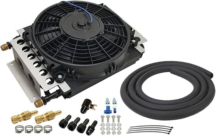 Derale 15900 16 Pass Electra-Cool Remote Transmission Cooler Kit, -8AN Inlets Derale 15900 16 Pass Electra-Cool Remote Transmission Cooler Kit, -8AN Inlets