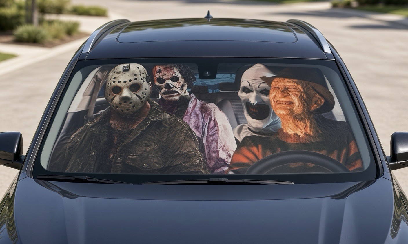 Car Windshield Sunshade Horror Movie Characters Car Windshield Sunshade Horror Movie Characters
