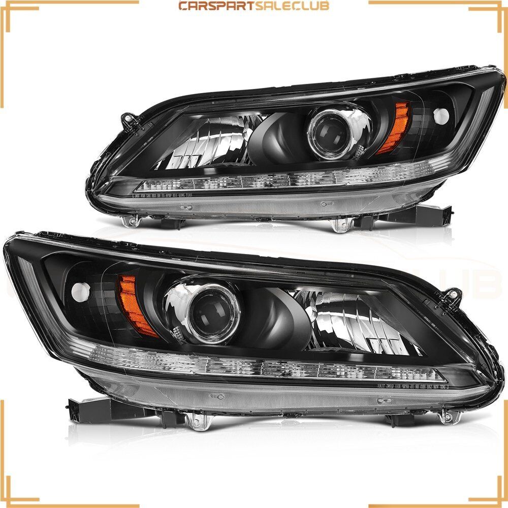 For 2013-2015 Honda Accord 4-Door Pair Headlights Assembly Projector LH+RH Sides