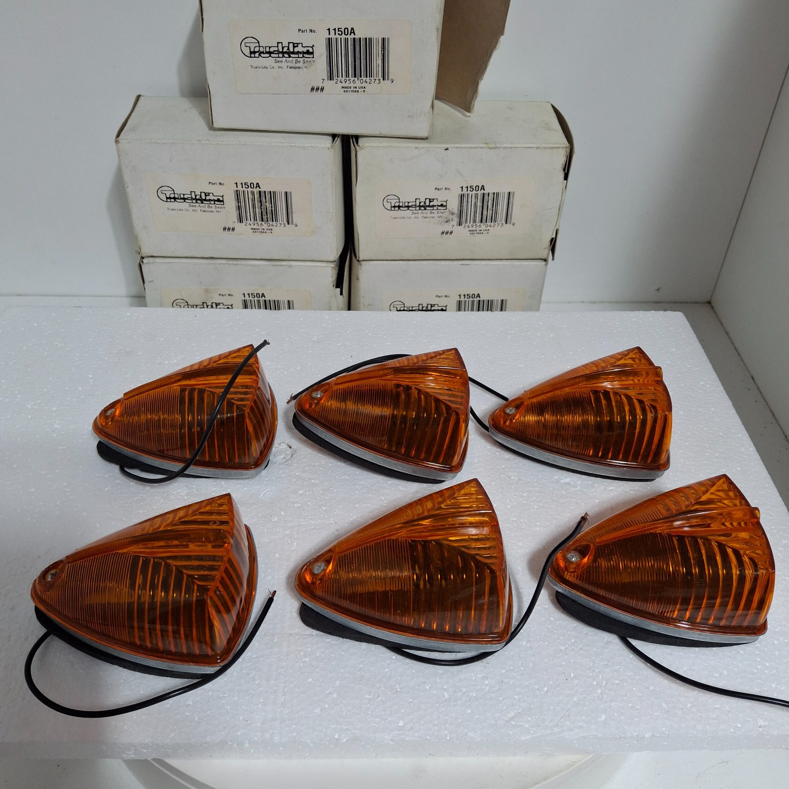 Lot of 6 Tucklite 1150A Amber Clearance Marker Lights – Single‑Wire – Trailer/RV