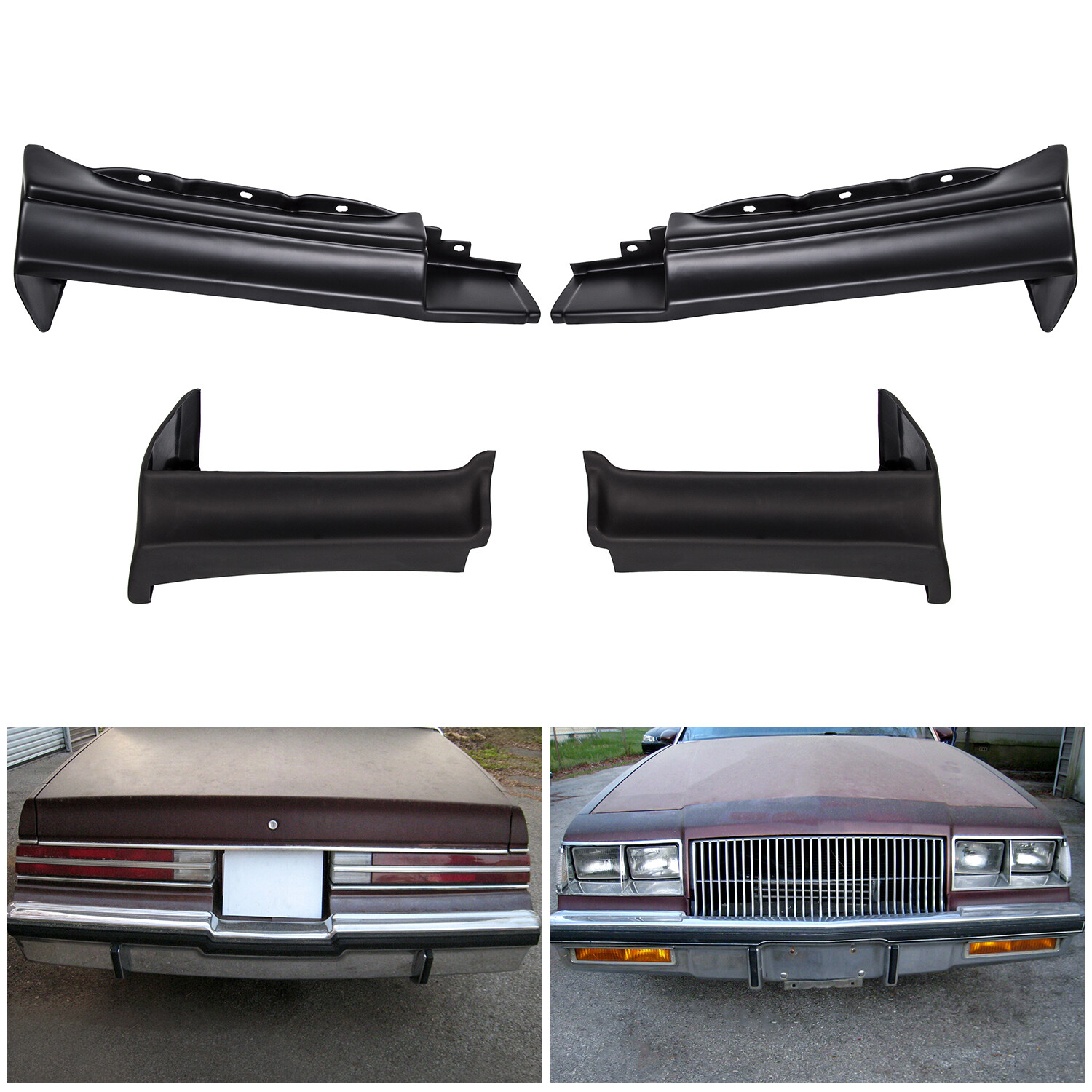 For BUICK National-T-Type-Regal 1981-1987 Full 4pc Bumper Filler Set