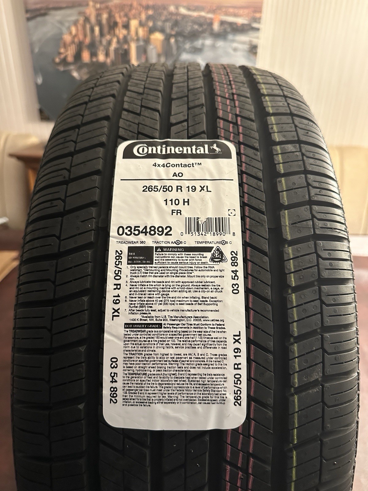 CONTINENTAL Conti4x4Contact All-Season Radial Tire 265/50R19 110H Run Flats NEW