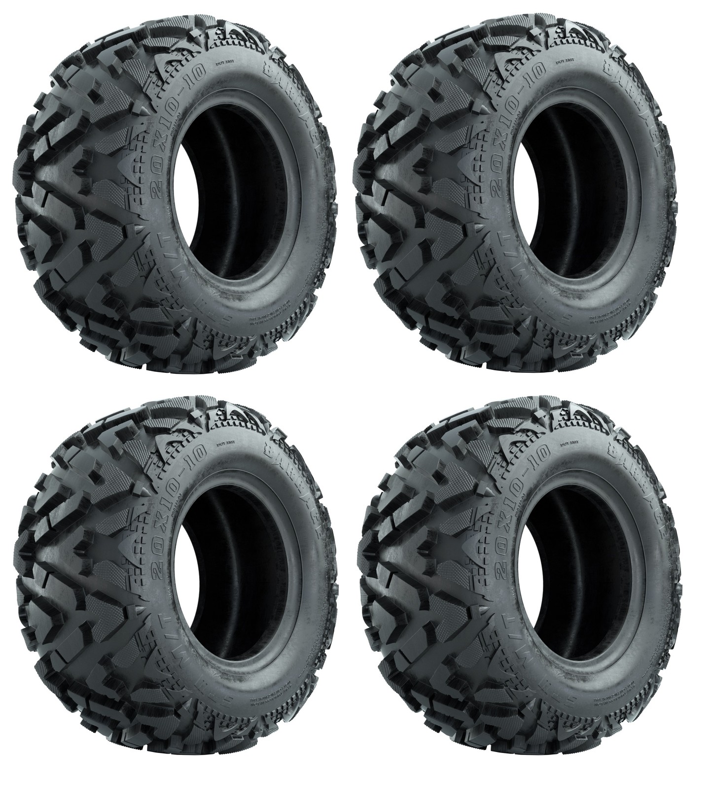 Set of 4 GTW Barrage Golf Cart Mud Tires 20x10-10 (20\