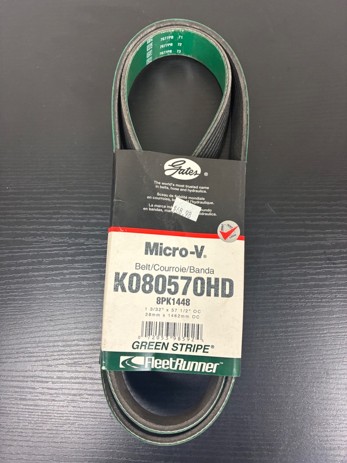Serpentine Belt-Fleetrunner Heavy Duty Micro-V Belt Gates K080570HD Serpentine Belt-Fleetrunner Heavy Duty Micro-V Belt Gates K080570HD