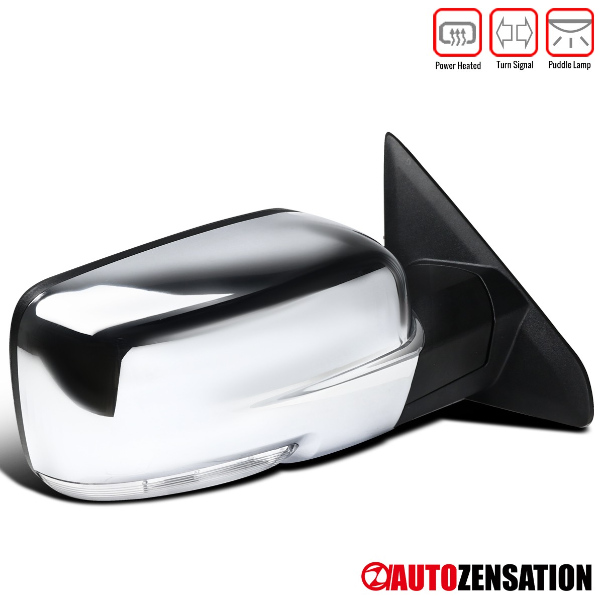 Fit 2009-2012 Dodge Ram 1500 2500 Chrome Right Side Power Heat Mirror+LED Signal Fit 2009-2012 Dodge Ram 1500 2500 Chrome Right Side Power Heat Mirror+LED Signal
