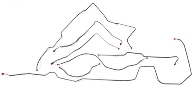 Prebent Galfan Coated Steel Power Brake Line Kit 82-86 Jeep CJ7 AMC w/ Wide Axle