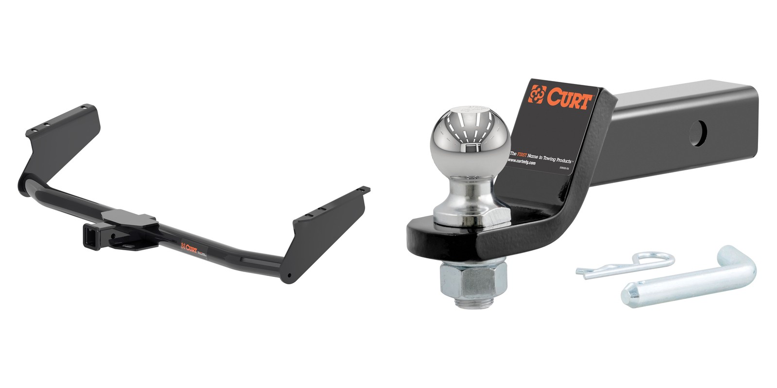 CURT Trailer Hitch Tow Kit Class 3 Receiver, 2in Ball Mount, Pin & Clip #13470