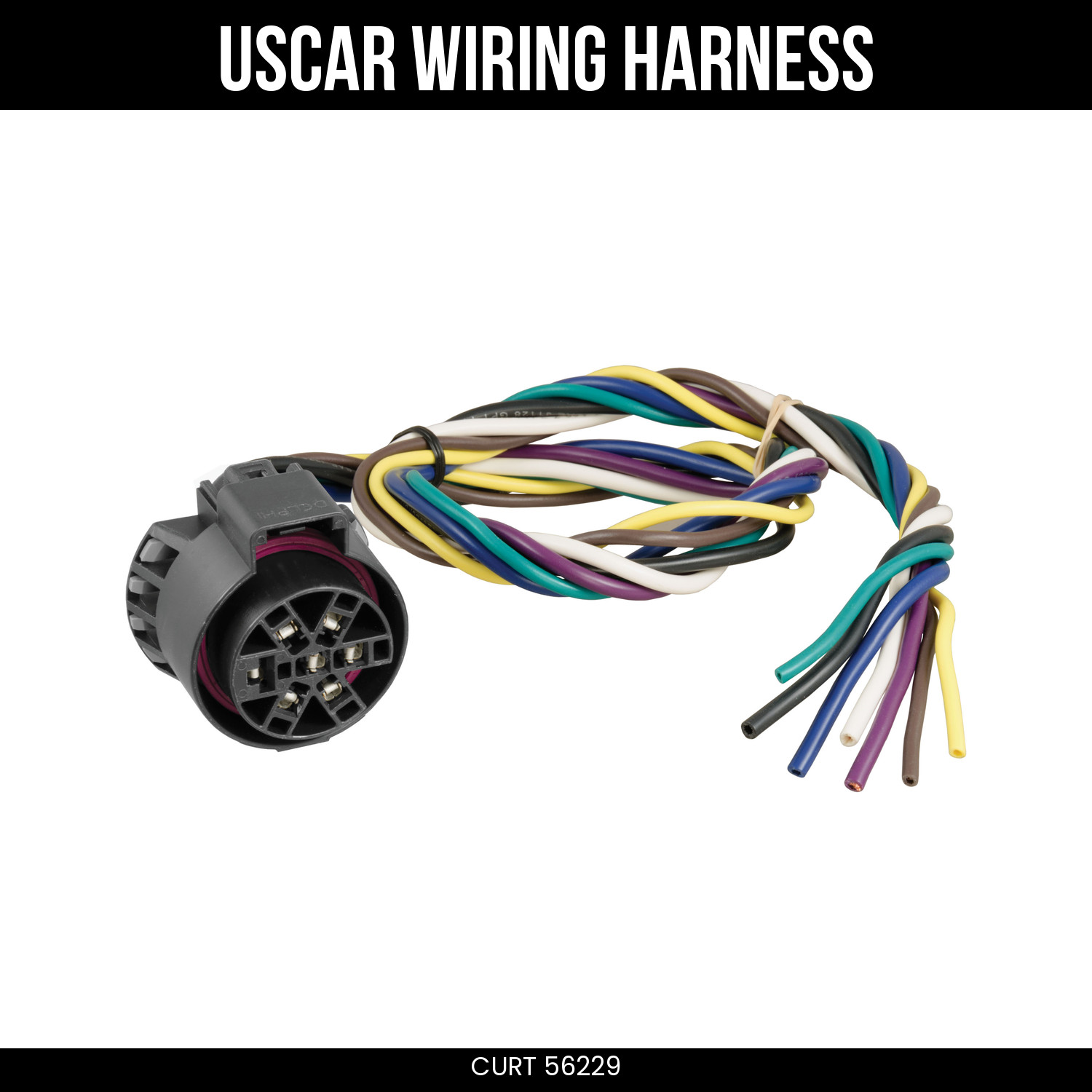 CURT Replacement USCAR Connector Wiring Harness 24 In 7 Pin Trailer Wiring 56229