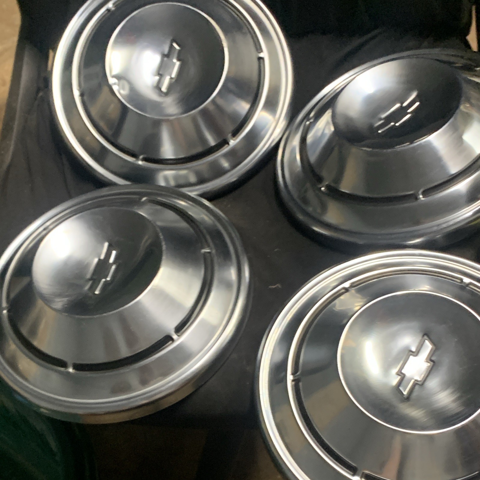 “Set of 4 Vintage 1968 1969 1970 Chevy Dog Dish Hubcaps 10.5\