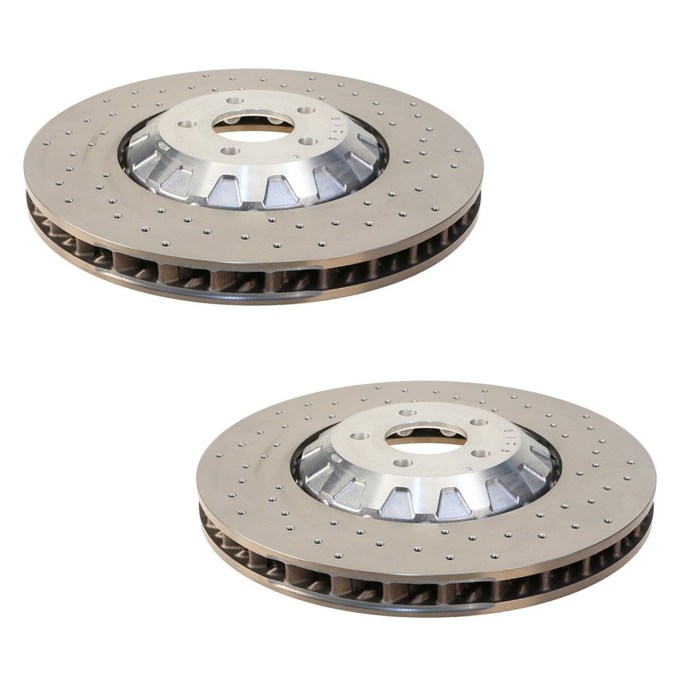 SHW Performance Set Front Drilled Disc Brake Rotors for Shelby GT350 Up To 2019