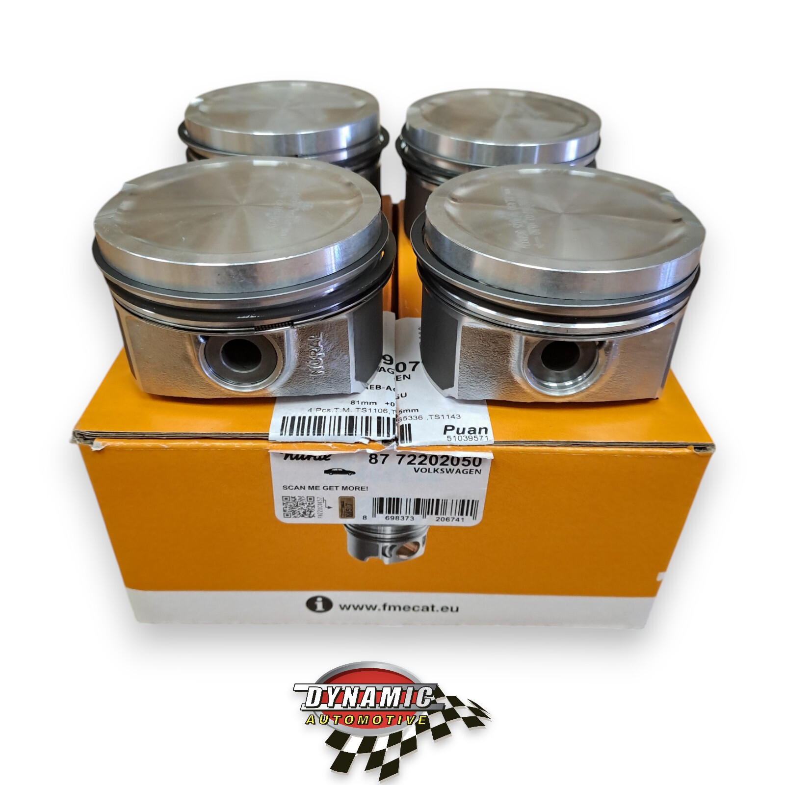 4x 81.51MM Nural piston set for Audi Vw 1.8t 20v AEB AGU AQX APU AWD ANB