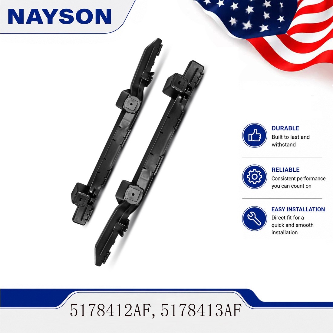 NAYSON 2X Rear Left & Right Plastic Bumper Bracket for Dodge Journey 2009-2013 