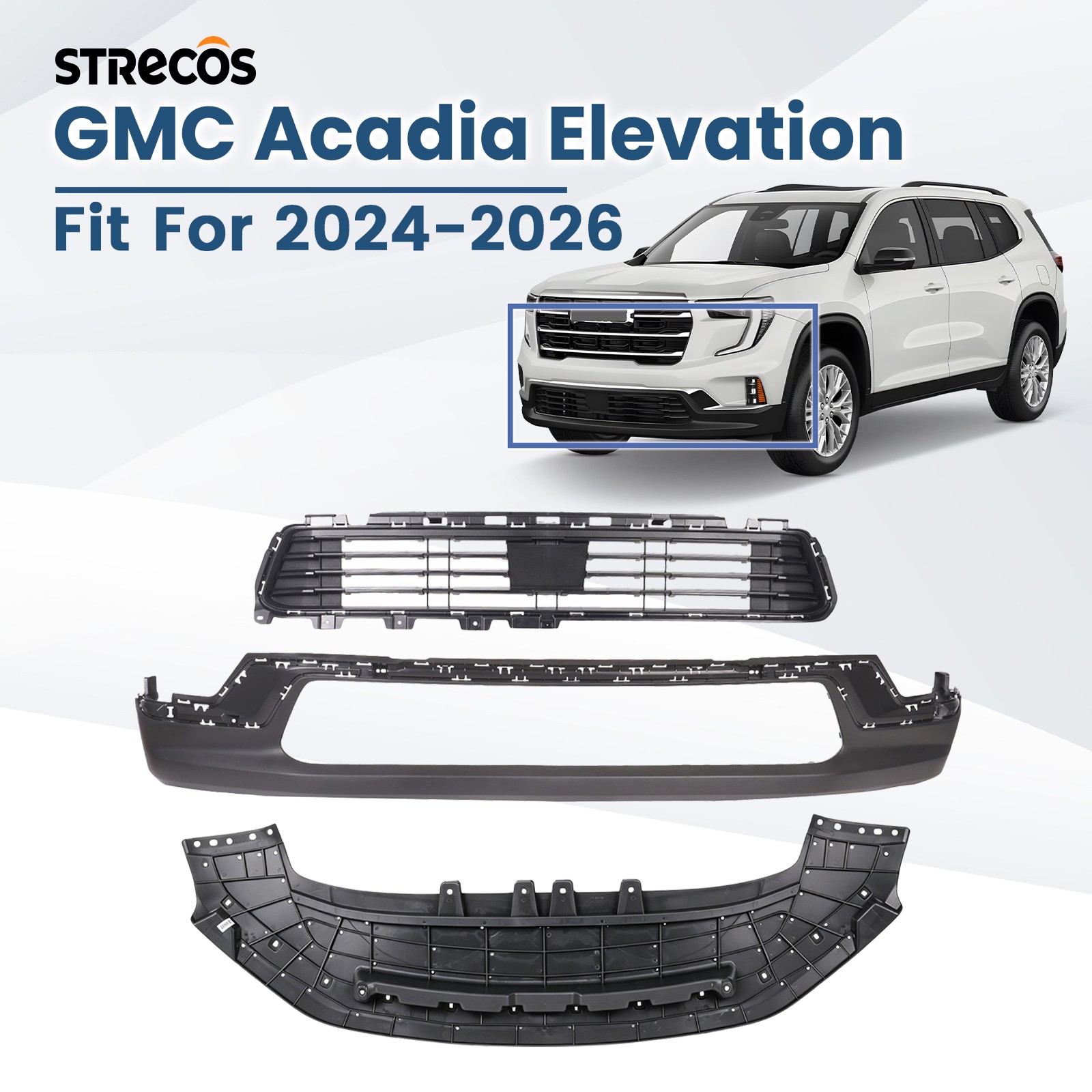 For 2024-2027 GMC Acadia Elevation Front Lower Bumper Grille Stiffener 26467452