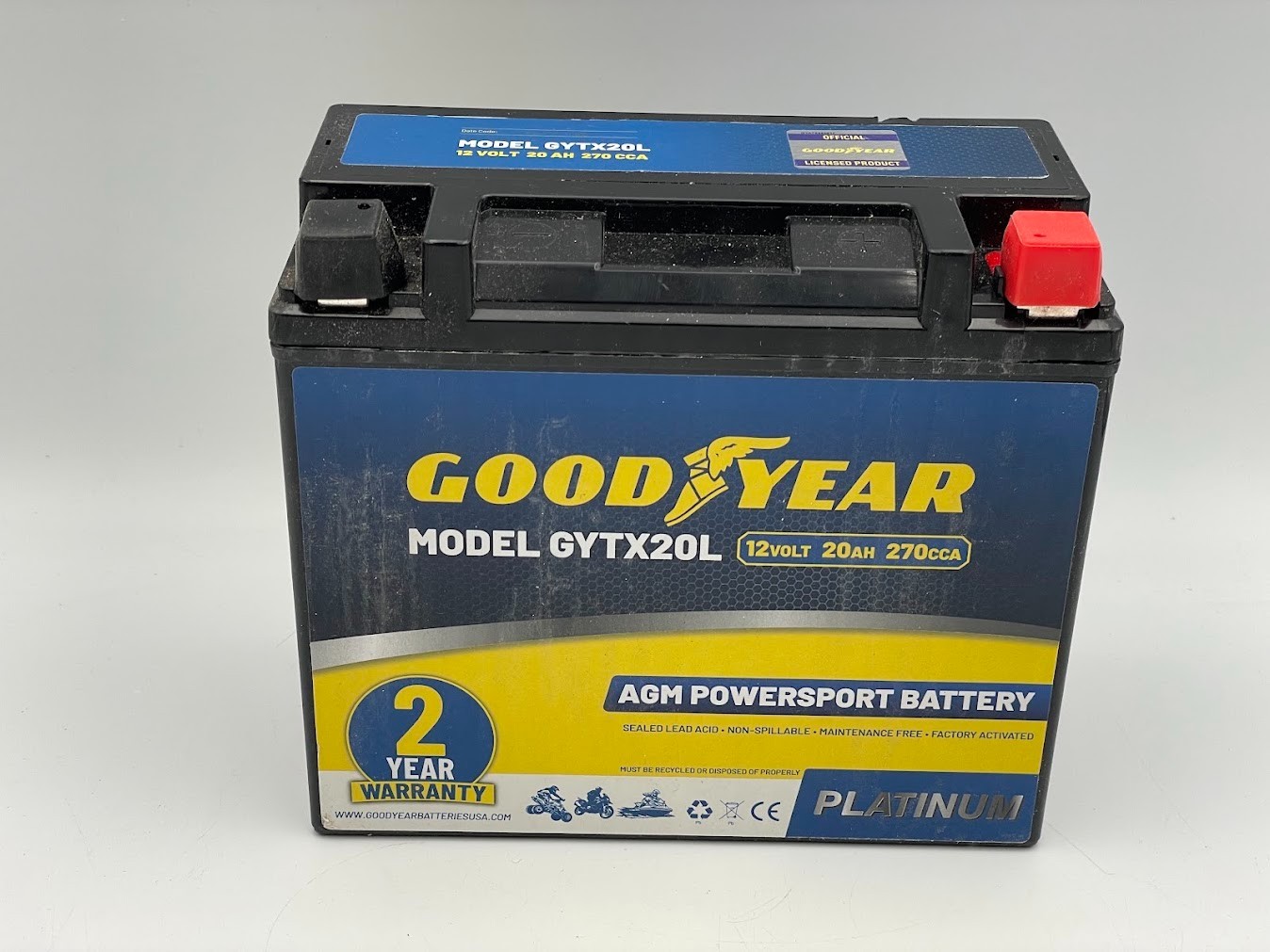 Goodyear GYTX20L - 12 Volt 20 AH, 270 CCA Car Battery