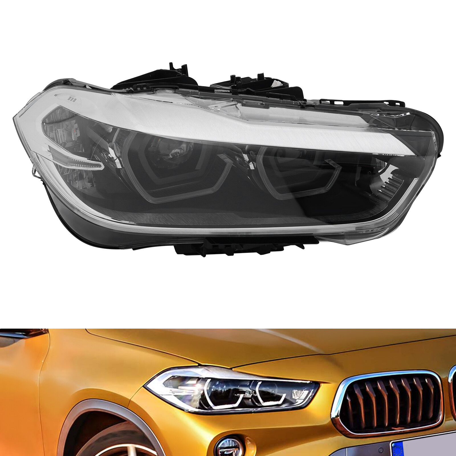 For 2018-2021 BMW X2 LED Headlight Assembly Right Passenger RH OEM 63117489234