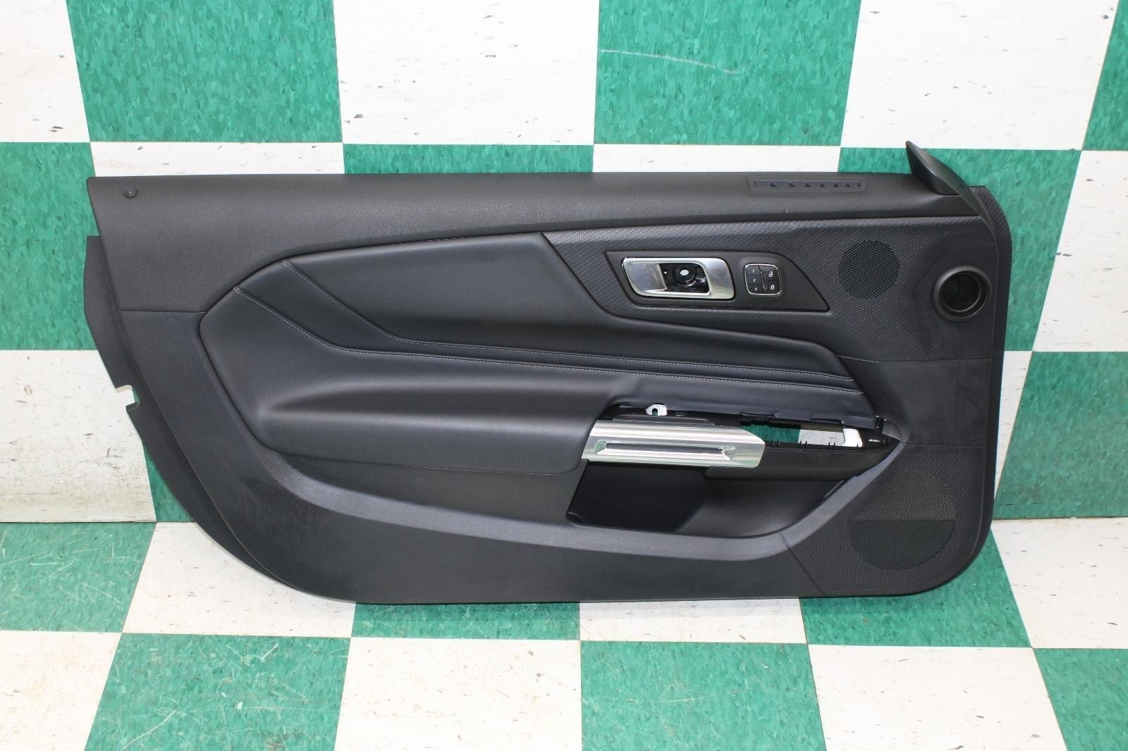 21-24 Mustang Black LF Left Driver Front Door Trim Panel Leather Armrest OEM OE